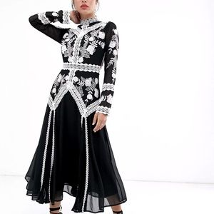 ASOS Design MIDI Dress With Embroidery and Cut-Outs